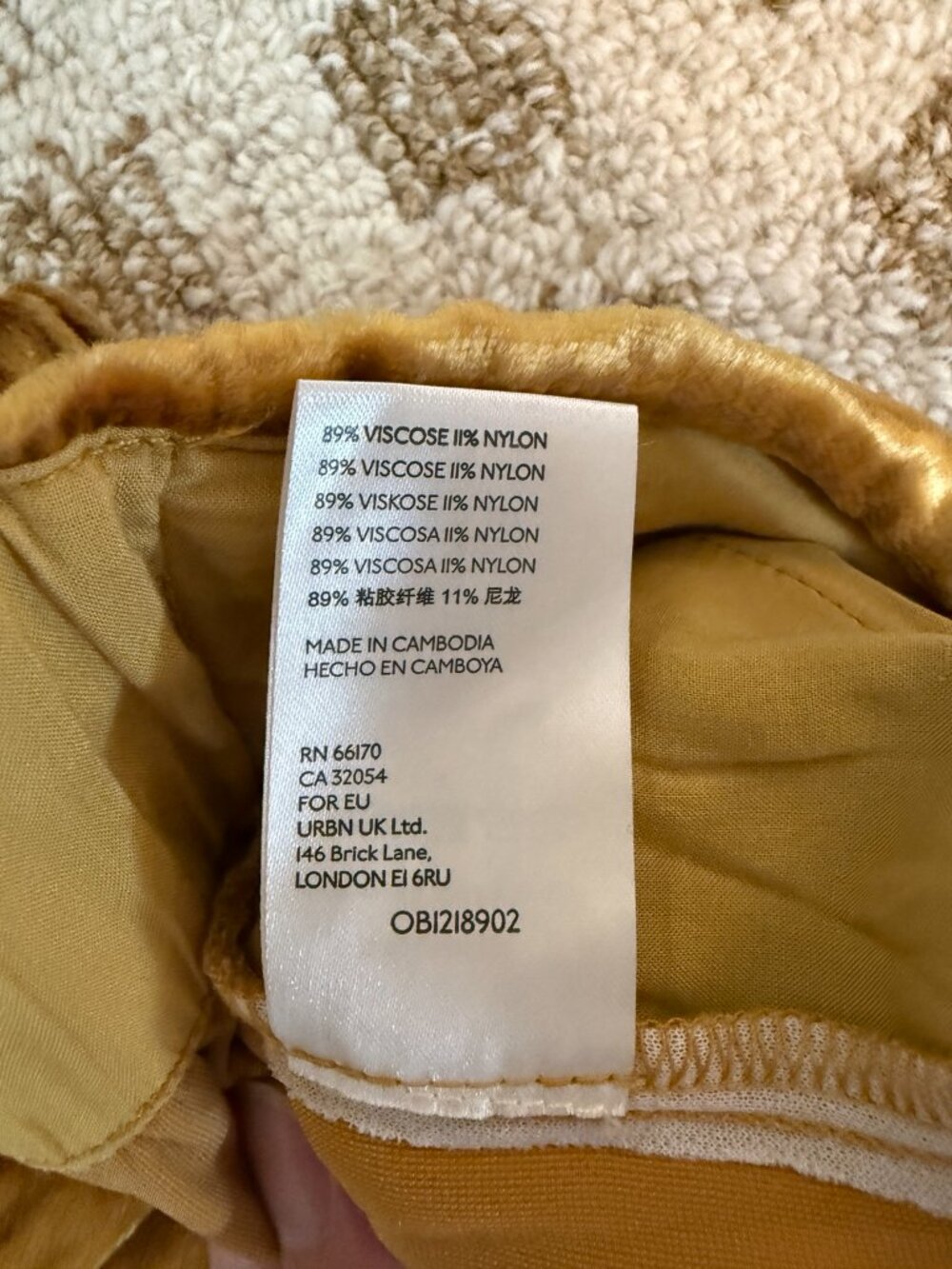 Maeve Anthropologie Gold Crushed Velvet Wide Leg Pants XS - Picture 3 of 4